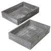 MyGift Ash Gray Wood Stackable Paper Tray Organizer for Desk,
