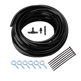 EDYCARX 25ft 1/4" CO2 Drilled Tubing, Black PU, Grow Room CO2 Injection System, Kit Includes Tubing, Fittings & Accessories, Compatible with CO2 Regulator