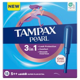 Tampax Pearl Super Extra Plus Tampons with Applicator (Pack of 15)