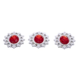 5 botones de diamantes de imitación de 28 x 25 mm para costura, adornos de espalda plana, botones decorativos para ropa, manualidades, accesorios de boda, accesorios decorativos