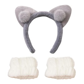 scicent Head Band 3 Pcs Spa Headband and Wrist Washband Set for Women Soft Velvet Headwear Makeup Hairband for Skincare Face Washing Hair Accessories for Removal Shower Facial Mask - 23719