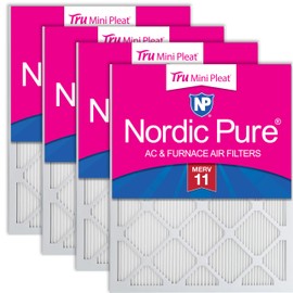 Nordic Pure 14x25x1 (13 1/2 x 24 1/2 x 3/4) Tru Mini Pleat MERV 11 AC Furnace Air Filters – 2.5X More Media for Extended Durability & Superior Filtration - 4 Pack