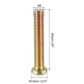 uxcell M8x50mm Furniture Screw Hex Socket Machine Screws Zinc Plated Fasteners Bolts Full Thread Carbon Steel 10Pcs