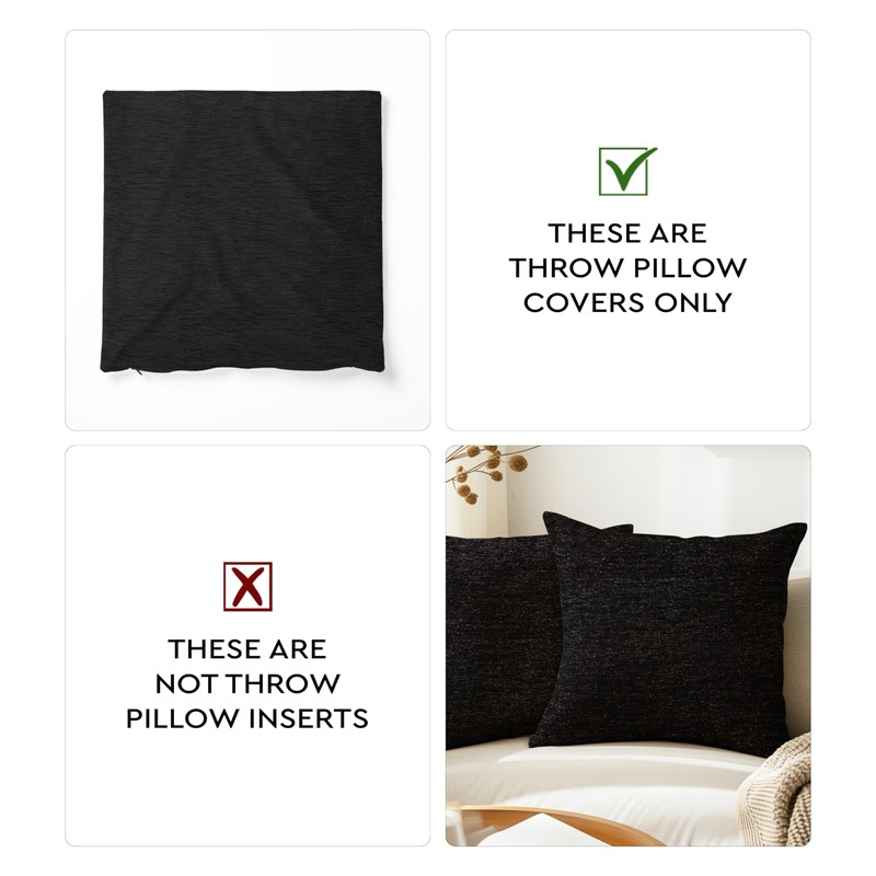 Encasa Homes Fine Chenille Throw Pillow Covers 2 pcs Set