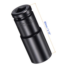 MACHSWON 1/2 Inch Drive - 23mm Deep Impact Socket with 6 Point Design, Heat-Treated Cr-V Steel 78mm Length, Metric Sizes