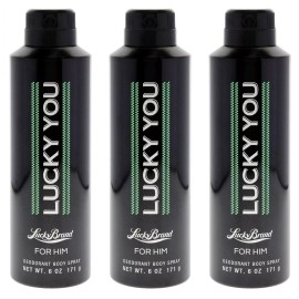 Lucky You Men's Cologne Fragrance Spray, Day-Night Casual Scent Bamboo 6 oz 3pk