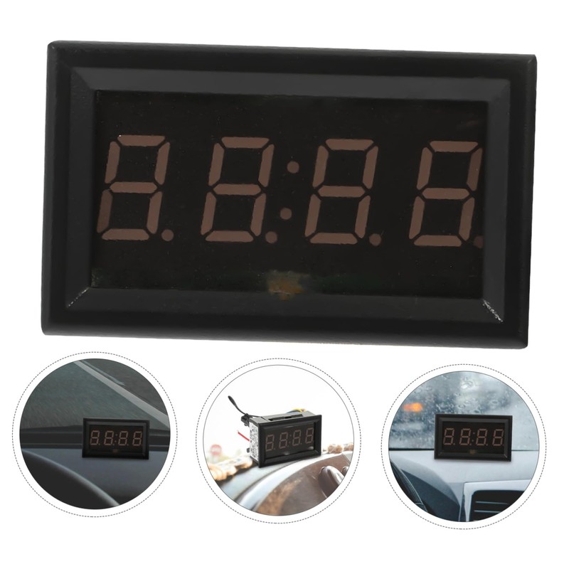 NOLITOY Car Dashboard Digital Clock with Temperature Voltage Display LED