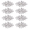 FREEBLOSS 8Pcs Rhinestone Applique Silver Sew On Appliques Rhinestone Patches