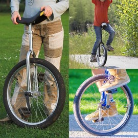 ZSYYDS Unicycle for Adults Alloy Rim Adjustable Seat with Unicycle Stand and Pump for Fun Fitness Exercises Balance Training Circus Performances (Pink, 16")