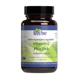 Vitamin C + Zinc | For a Strong Immune System | 545 mg Vitamin C and 10 mg Zinc | 100% Pure: Active Ingredients Plus Vegetable Capsule | by Nature Power | Vegan and GMO Free