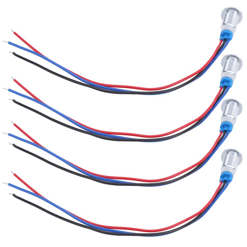 4 Sets PreWired Round LEDs Waterproof 2Color Signal Light Common