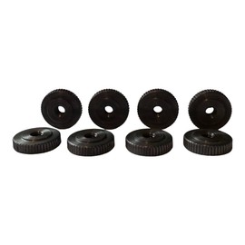 PrecisionGeek - Knurled Thumb Nuts/Female Thumb Wheel Lock Nut Adapter, Flat DIN 467 - Oxidised Steel M4 x 4mm, 16mm diameter (Set of 8)