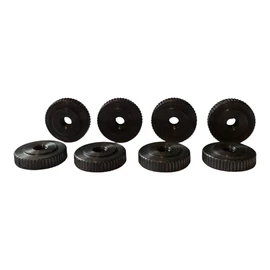 PrecisionGeek - Knurled Thumb Nuts/Female Thumb Wheel Lock Nut Adapter, Flat DIN 467 - Oxidised Steel M4 x 4mm, 16mm diameter (Set of 8)