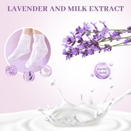 Berlaney Foot Peeling Mask - Pro Callus Remover with Lavender Extract for Rough Cracked Dry Feet - Dead Skin Remove, 3Pairs