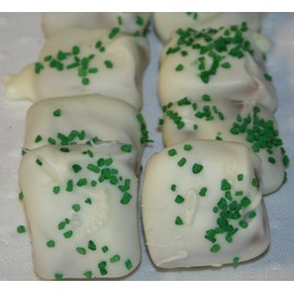 Saint Patrick's Day Sea Salt Caramels (Mix of White & Milk Chocolate, 1 Pound)