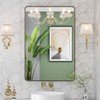 LOAAO 24”X32” Bronze Bathroom Mirrors for Vanity, Rounded Rectangle Brushed