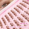 Selbstklebende Wimpern Cluster vorgeklebte Wimpernbüschel 80 Stück Brown Flauschiges C