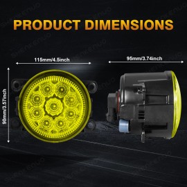 SHENKENUO For Ford Mustang 2015-2017 LED Front Bumper YELLOW Fog Light Lamp Left&Right