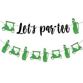 Ahzemepinyo Golf Themed Banner Garland Let's Par-Tee Banner Golf-Themed Birthday Party Decoration for Golf Par-Tee Time Birthday Baby Shower Decoration