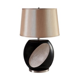 ORE International 31176 25-Inch Retro Ceramic Table Lamp, Black