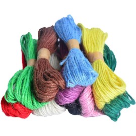 Genérico Cordón de Yute para Manualidades, 12 Rollos de 10m, Hilo Tejido a Mano, Colores Variados, Adecuado para Decorar en Casa u होटल Color Aleatorio