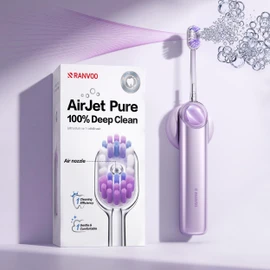 RANVOO AirJet P5 [New-Gen Bubble Brush | Low Friction Advanced Clean] Electric Toothbrush for Adults, Plaque Removal, Teeth Whitening & Gum Care, 90-Day Battery, Travel Case Included, Purple