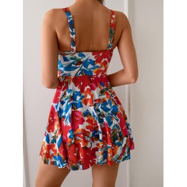 B2prity One Piece Swimdress Swimsuit for Women Tummy Control Wrap Swim Dress Modest Ruched Skirt Bathing Suit