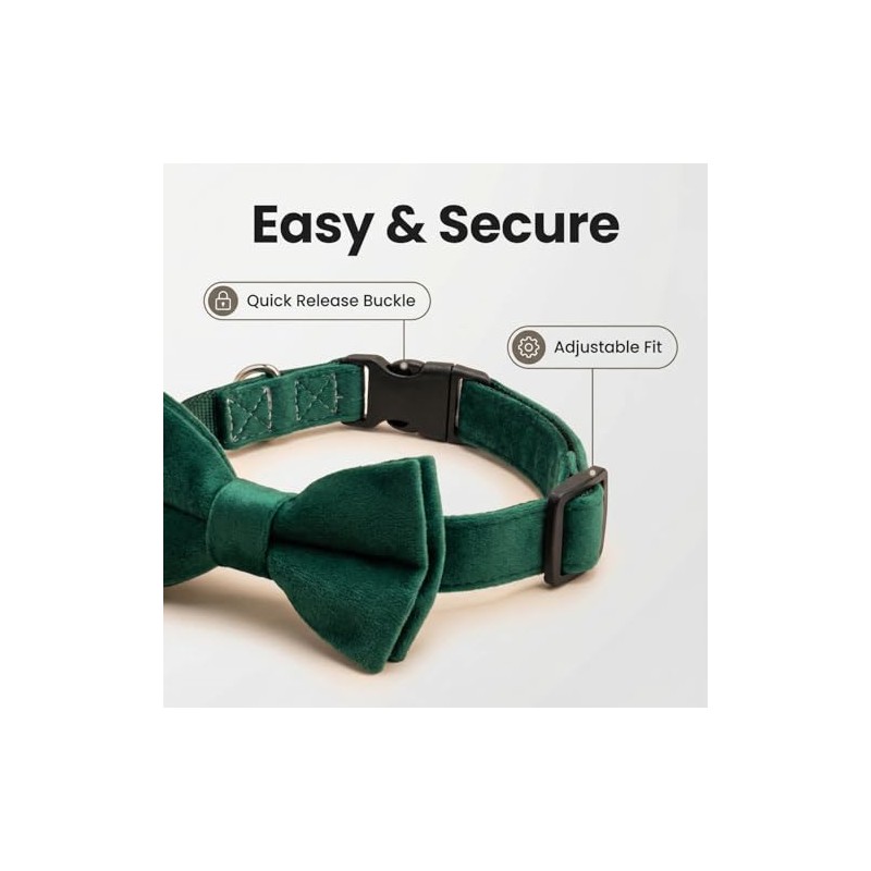 Collar para perro con pajarita, material de terciopelo suave con