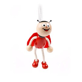 Brink Holzspielzeug Red Ladybird Swing Figurine - Handmade Wooden Ladybird Decoration