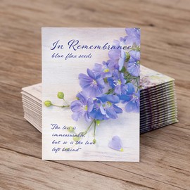Bentley Seed Co. | in Remembrance Love Left Behind | Non-GMO, Non-Coated Blue Flax Seed Packets | Memorial & Funeral Keepsake | Linum Lewisii