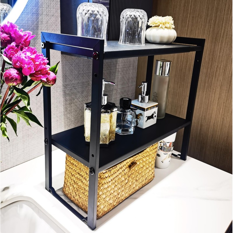 Urhomey plus 2 Tier Expandable Cabinet Shelf Organizer 14.5-25" L