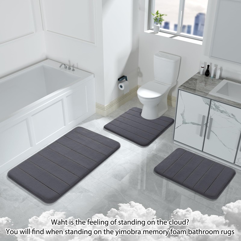 Yimobra Memory Foam Bath Mat Large Size, 92 x 61