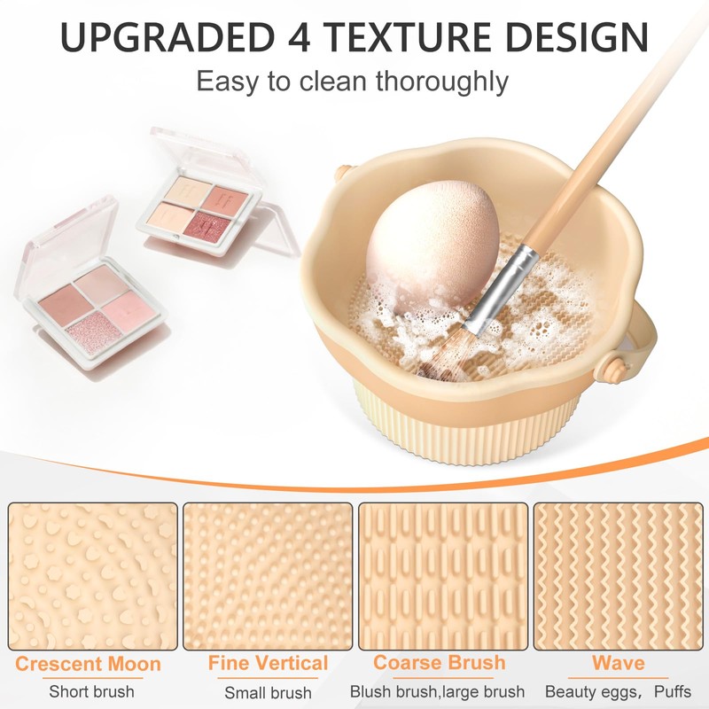 senbowe 3 in 1 Makeup Brush Cleaner Mat, Silicone Makeup