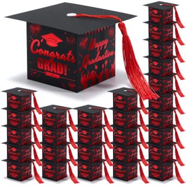 COTOPHER 36 Pack Mini Graduation Cap Gift Boxes with Tassel, Class of 2025 Graduation Candy Boxes Centerpieces for Tables Party Decorations, Small Treat Chocolate Box Graduate Favors Supplies