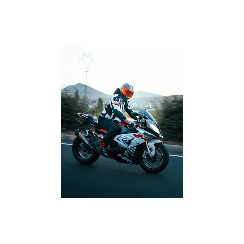 BORLENI Motorcycle Jacket Summer Men's Breathable Armour Protection High Gloss