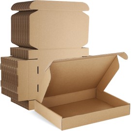 Famagic Shipping Boxes 13x10x2 Inch 30 Pack Brown Small Box Corrugated Cardboard Mailers Boxes for Book Gift Packaging Small Business, Mailing Boxes for Shipping