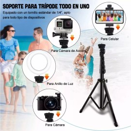 Tripie Para Celulares Trípode Celular Selfie Stick Bluetooth Control Remoto 170cm