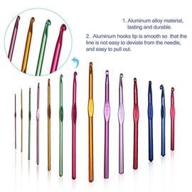 Vardhman Hard-Anodized Aluminum Multicolor Crochet Hooks Needle (2.0 to 8.0 mm) Pack of 12