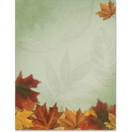 PaperDirect Fall Breeze Border Papers, 8.5" x 11" Autumn Stationery for Cards, Invitations, Flyers, Letters, Newsletters, Scrapbooks, and School or Business Use, 25 Sheets