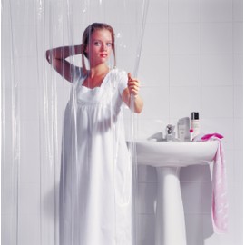 Ridder 360000-350 Shower Curtain 180 x 200 cm Brilliant Crystal with Hanging Rings