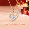 Lomantise Christmas Gifts for Wife April Heart Birthstone Necklace for