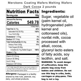 Merckens Coating Wafers Melting Wafers Dark Cocoa 2 pounds