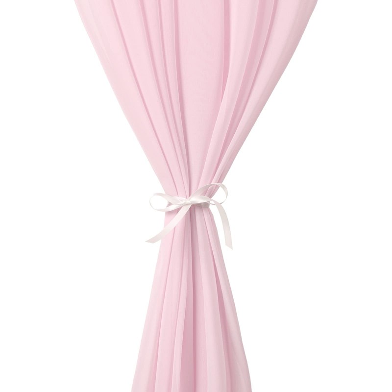 Pink Chiffon Table Runner 27x120 Inch Sheer Table Runner Overlay