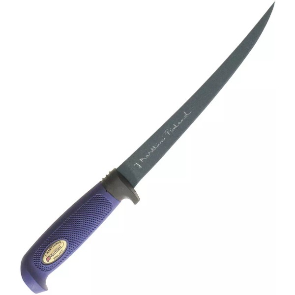 Marttiini Martef Blue/Black Stainless Fixed Blade Fillet Knife w/ Sheath