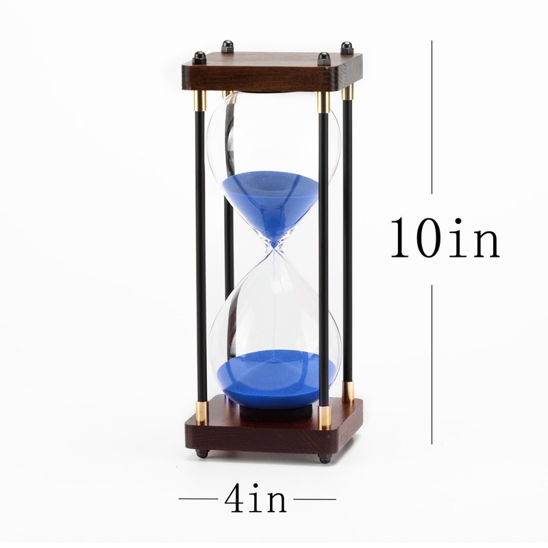 Large Hourglass Timer 60 Minute, Decorative Wooden Sand Timer with