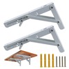 esahpss 2 Pack 8IN Folding Shelf Brackets,White Heavy Duty Matte