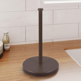 KES Kitchen Paper Towel Holder Countertop with Weighted Base, Freestanding Paper Towel Holders 18/8 Stainless Steel, Brown, KPH202-BB