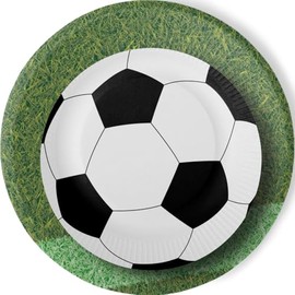 ALMACENESADAN, 5335 Birthday Party Set - 8 Paper Plates - 23cm - Pack of 8 Football Party Plates (Plates 23cm)