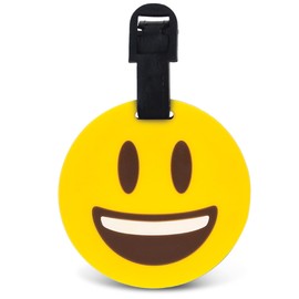 Puzzled Smiling Emotion Luggage Tag - Unique Fun Smile Happy Face Novelty Travel Tags for Luggage, Cute Travel ID Identification Label for Suitcase, Backpack & Sports Bag - Tags for Men & Women