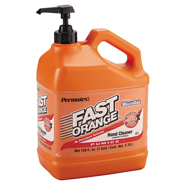 Permatex 25219 Fast Orange Pumice Lotion Hand Cleaners, Citrus, Bottle with Pump, 1 gal